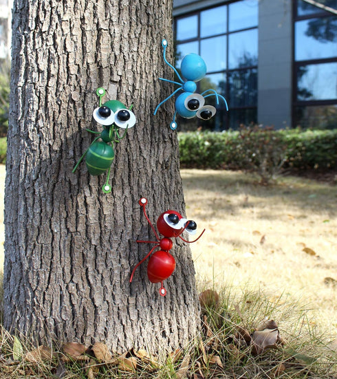 Ant Decor Metal Garden Wall Art Set of 4 Ants Figurines for Outdoor Garden Yard Lawn Supplies Home Decor...