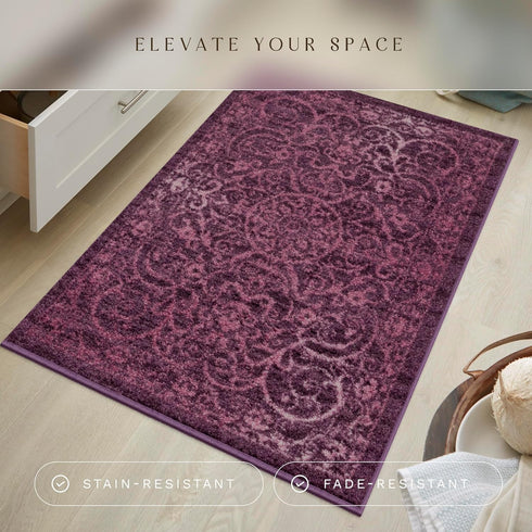 Maples Rugs Pelham Transitional Area Rugs - Made in USA - Washable, Non Slip, Indoor Carpet for Entryway, Foyer, Kitchen, and Bathroom, 2'6 x 3'10...