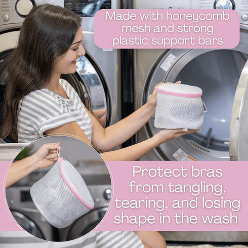 Mesh Bra Bags for Washing Machine, Lingerie wash Bags for Laundry (set of 2)...