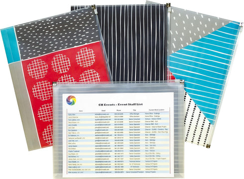 C-Line Zip 'N Go Reusable Poly Envelope, Playful Pops Design, Pack of 3 (54610)...