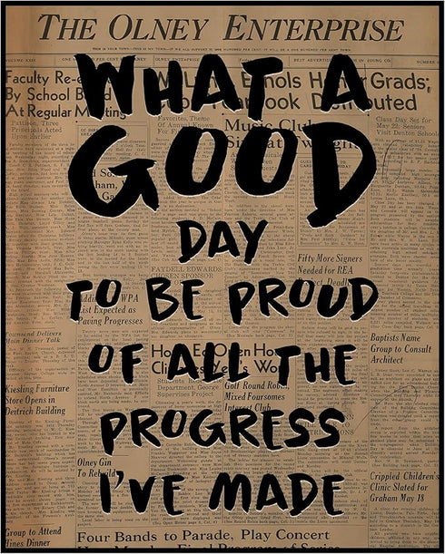 Posterizer 1 pcs-Retro Dictionary print-What a good day to be Proud-Quotes and Poems-Motivational & Inspirational Art-Decor for Home & Office- unf...