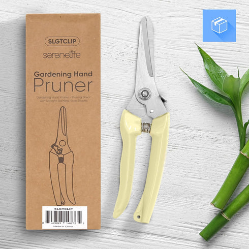 SereneLife Gardening Hand Pruner, Pruning Shear with Straight Stainless Precision-Sharpened Steel Blades, Soft and Comfortable Grip Avoid Hand Fat...