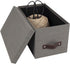Bigso Silvia Organizational Storage Box with Leather Handle for Shelves and Stacks Easily - Durable and Decorative Storage Boxes with Lids - 5.9 i...