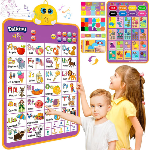 Alphabet Wall Chart, Talking ABC, Music Poster, Kids Learning Toys for Toddlers 2-4, Interactive Educational Toddler Montessori Toys, Birthday Gif...