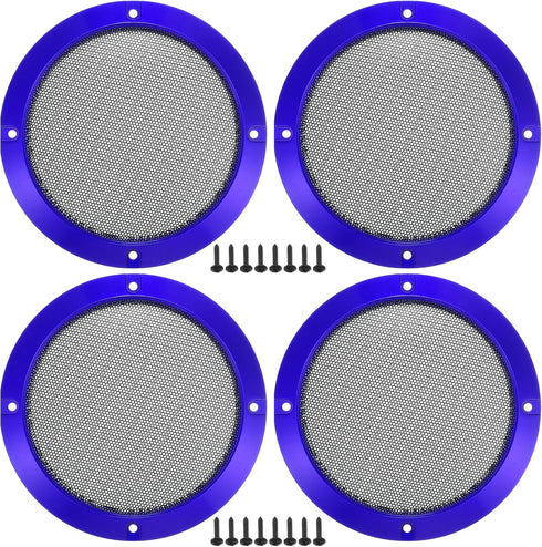 ACROPIX Universal 5" Car Speaker Grills Cover Mesh Round 5 Inch Audio Speaker Subwoofer Guard Protector Case with Mounting Screws Iron Blue - Pack...