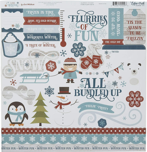 Echo Park Paper Company Love Winter Collection Kit 12-x-12-Inch...