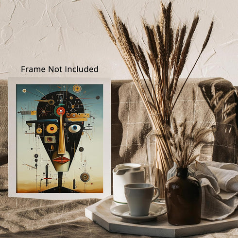 Posterizer 1 pcs-abstract futuristic steampunk head-Abstract & Modern Art-Fantasy & Fiction Art-Gift for Steampunk or Goth Fans-Decor for Home & O...