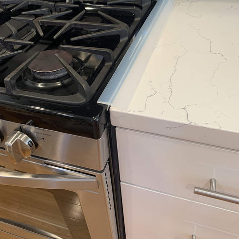 Gap Stopper® Pro - 21" Gray, Professional Grade, FDA Heavy 8.6 oz Silicone, Set of 2, Covers Gap between Stove & Countertops...