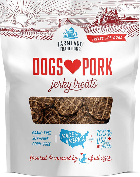 Farmland Traditions New Filler Free Dogs Love Pork Premium Jerky Treats for Dogs (13.5 oz.)...