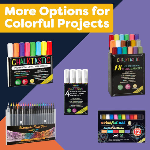CHALK MARKERS By FANTASTIC MEGA 18 Pack, BEST Art, Menu Board Bistro Boards - Glass & Window Paint Marker Pens - Reversible 6mm Fine or Chisel Tip...