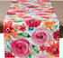 SARO LIFESTYLE Santa Monica Floral Table Runner, Multi, 16"x72"...