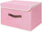 ANMINY Storage Bin with Lid Storage Boxes with PU Leather Handles PP Plastic Board Decorative Foldable Lidded Cotton Linen Fabric Home Cubes Baske...
