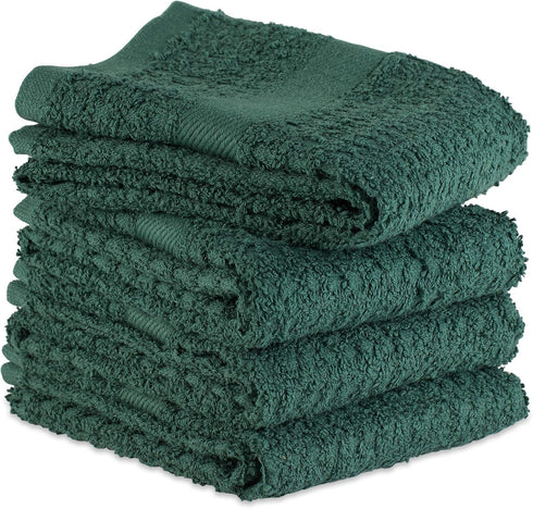 DII Basic Terry Collection Waffle Dishtowel Set, 15x26, Solid Dark Green, 4 Piece...