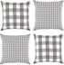 DII Decorative Square Throw Pillow Cover Collection Cotton, Machine Washable, Hidden Zipper, 18x18, Gray Gingham, 4 Piece...