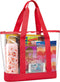 Handy Laundry Clear Tote Bag - Zipper Closure, Long Shoulder Strap, Fabric Trimming....