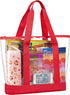 Handy Laundry Clear Tote Bag - Zipper Closure, Long Shoulder Strap, Fabric Trimming....