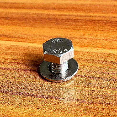 (5 Sets) 5/16-18x5" Hex Head Stainless Steel Bolts and Nuts with Flat & Lock Washers, 304 Stainless Steel 18-8, Fully Threaded, 5/16 Bolt, Bolts a...