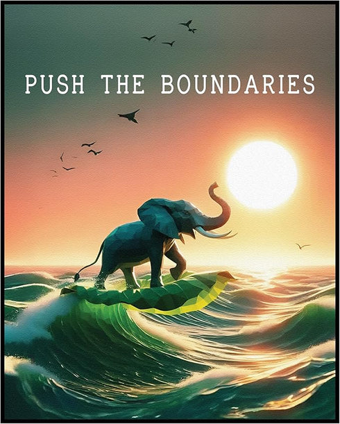 Posterizer 1 pcs-Push The Boundaries-Motivational & Inspirational Art-Gift for Entrepreneurs-Decor for Home & Office- unframed wall art...