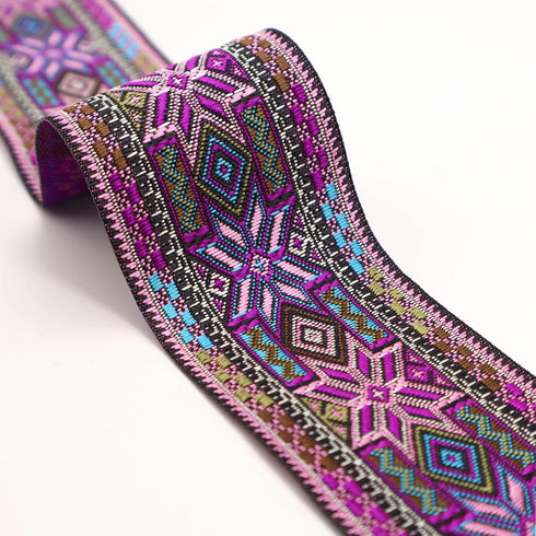 Jacquard Ribbon 5 Yards Embroidered Woven Trim for Sewing DIY Crafts, Clothing Accessories Decoration...