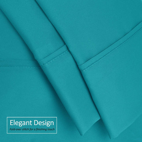 Nestl Body Pillow Cover Soft Pillowcase Lightweight Teal Microfiber 20x54 Inches Envelope Closure, Set of 2...