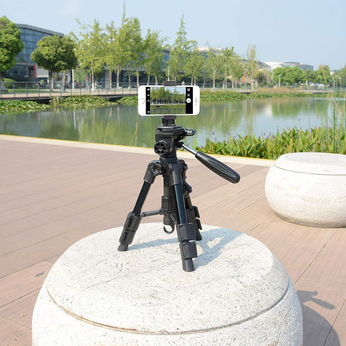 BONFOTO Universal Cell Phone Tripod Mount Adapter,Rotates Vertical and Horizontal, Adjustable with Padded Clip Fits for All Smartphones Compatible...