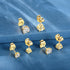 MDFUN 18K Yellow Gold Plated Hoops Huggie Stud Earrings Set Cubic Zirconia Earrings for Women Pack of 5 Pairs...