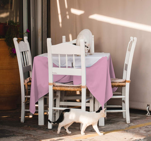 Square Tablecloth - 54 x 54 Inch Pink - Polyester - Perfect for 6 Foot Table, Parties, Holidays & More...