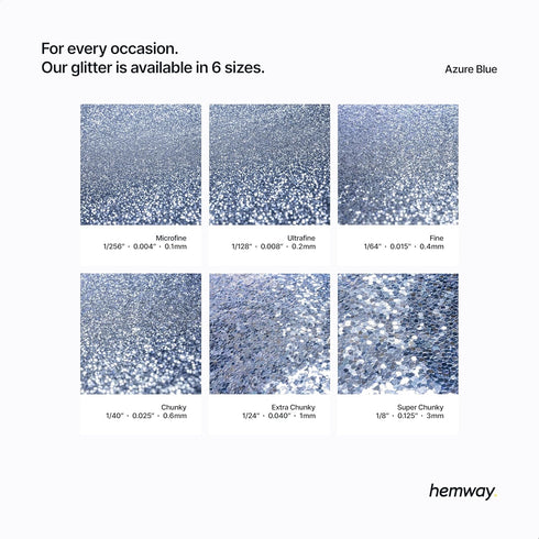 Hemway Premium Craft Glitter Shaker - Azure Blue | 110g Super Chunky Metallic Flake Sequins for Resin & Epoxy Crafts | Craft Supplies for Tumblers...
