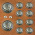 WETUFIN 10pcs 34mm (1.34inch) Screw Back Buttons for Leather Indian Chief Style Screw Back Coin Screw Back Buttons Leather Craft Ornament Leather ...