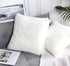 Uhomy Fluffy Accent Pillows Cover 18"x18", Soft White Faux Fur Throw Pillow Case, Modern Luxury Decorative Square Cushion Cover for Farmhouse Home...