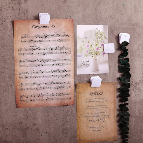 Self Adhesive Clips, Wall Clips, Shower Curtain Clips, Photo Clips for Paper Flag Hanger Double-Sided Adhesive Spring Clips for Teachers, Poster H...