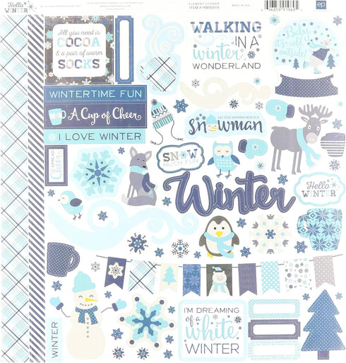 Echo Park Paper Company Hello Winter Collection Kit, 12 x 12"...