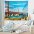 Ambesonne Landscape Tapestry, Golden Gate San Francisco Sunny Summer Day Ocean Stones Touristic, Wide Wall Hanging for Bedroom Living Room Dorm, 6...