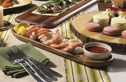 Lipper International Acacia Wood Bread Cutting and Serving Board with Ceramic Dipping Bowl...