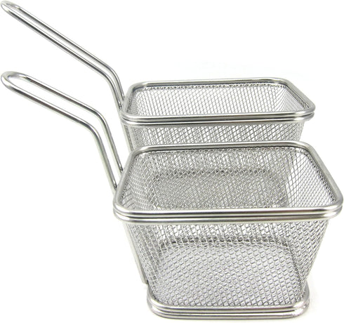 Best Utensils Chips Fry Baskets Stainless Steel Fryer Basket Strainer Serving Food Presentation Cooking Tool French Fries Basket (Large 5 inches)...