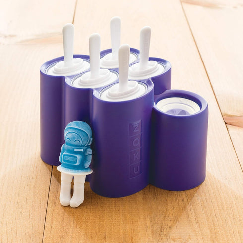 ZOKU Space Ice Pop Molds, 6 Rocket and Astronaut-shaped Popsicles Molds in One Tray with Reusable Popsicle Sticks, BPA-free...