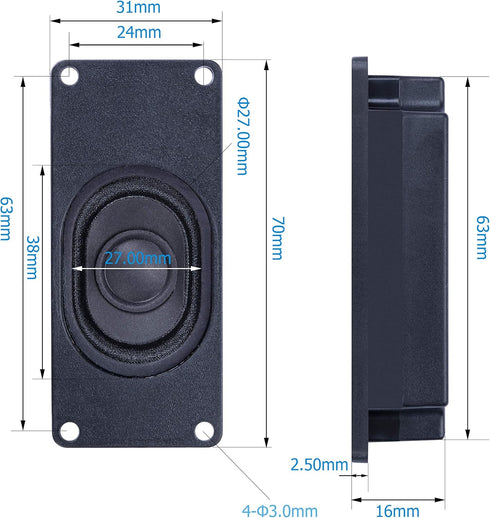 Speaker 3 Watt 8 Ohm Compatible with Arduino Motherboard, JST-PH2.0 Interface. It is Ideal for a Variety of Small Electronic Projects....