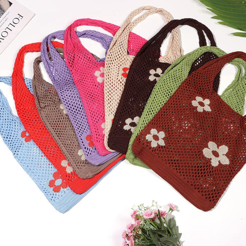 Ovida Crochet Tote Bag Mesh Beach Bag Fairycore Hobo Bag Fairy Grunge Aesthetic Shoulder Bag Y2k Purse for Women Girls...