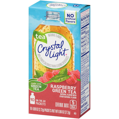 Crystal Light On The Go Green Tea Raspberry, 10 Count Boxes (Pack of 6)...