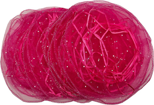 100pcs Sheer Organza Favor Bags Round Drawstring Organza Jewelry Candy Pouch 26cm/10.2 inch Diameter Christmas Wedding Party Favor Gift Packaging ...