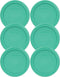 Pyrex 7202-PC 1 Cup Green Round Plastic Replacement Lid - 6 Pack - Original Genuine Pyrex - Made in the USA...