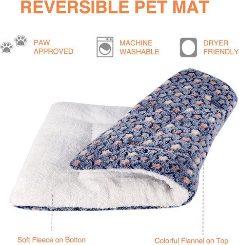 Mora Pets Cat Bed Dog Crate Pad Ultra Soft Pet Bed with Cute Star Print Washable Crate Mat for Small Dogs and Indoor Cats Reversible Fleece Kennel...
