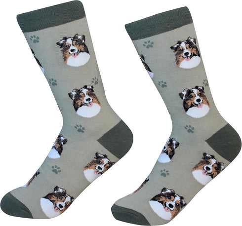 Australian Shepherd Dog Breed Socks Unisex Sock Daddy by E&S Pets...