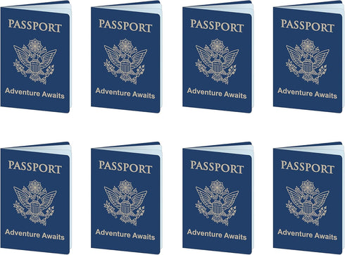 Beistle Set of 8 Around The World Passports, Global Adventure Travel Party Favors, Made In USA Since 1900...
