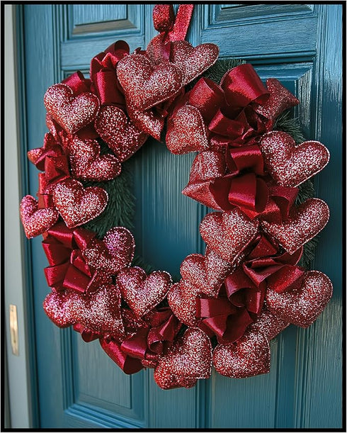 Posterizer 1 pcs-cute DIY Valentine’s Day themed wreath poster-Romantic Art-Holiday Poster Collection-Gift for Couples boyfriend girlfriend Husban...