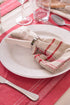 DII French Stripe Tabletop Collection Farmhouse Style Dining Table Linen Napkin Set, 20x20, Taupe/Red, 6 Piece...