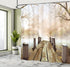 Ambesonne Fall Wooden Foggy Scene Lake River Print Polyester Fabric Shower Curtain - Extra Long, Beige Brown Taupe 69" W By 75" L...