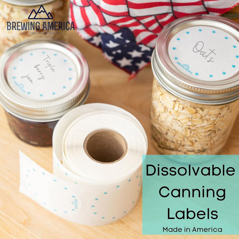 Dissolvable Food Labels for Canning, Pantry, Food Containers, and Mason Jar Food Prep Storage and Organization - Made in USA - Completely Washes A...
