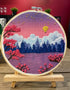 mozhijing Landscape Embroidery Stamped Pattern.Scenery Embroidery Kits for Beginners Adults, Mountains and Lake Stamped Cross Stitch Kits for Begi...