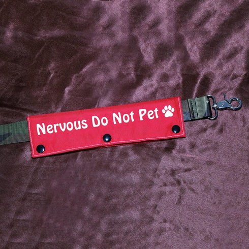 Funny Dog Leash Sleeve Nervous Do Not Pet Dog Leash Wrap Wrap Alert Hanging ID Patch Tag Pet Birthday Gift(Do Not Pet-Sleeve)...